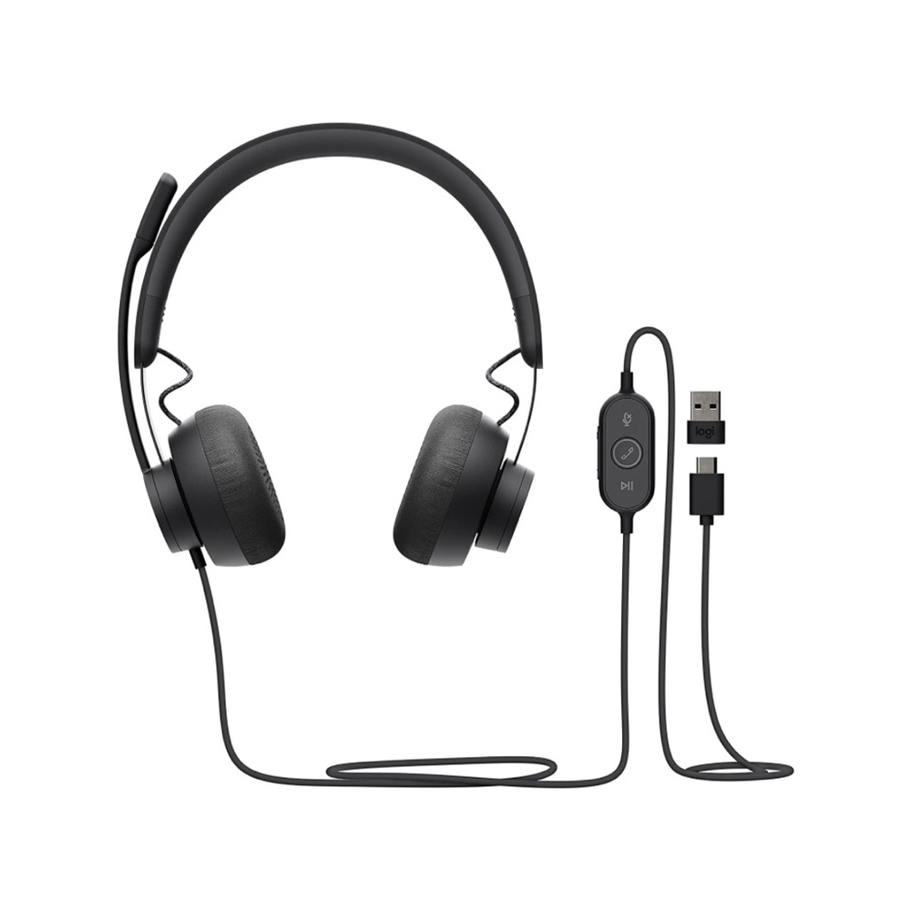 Logitech Zone Wired‎ Headset, with advanced noise-canceling mic technology